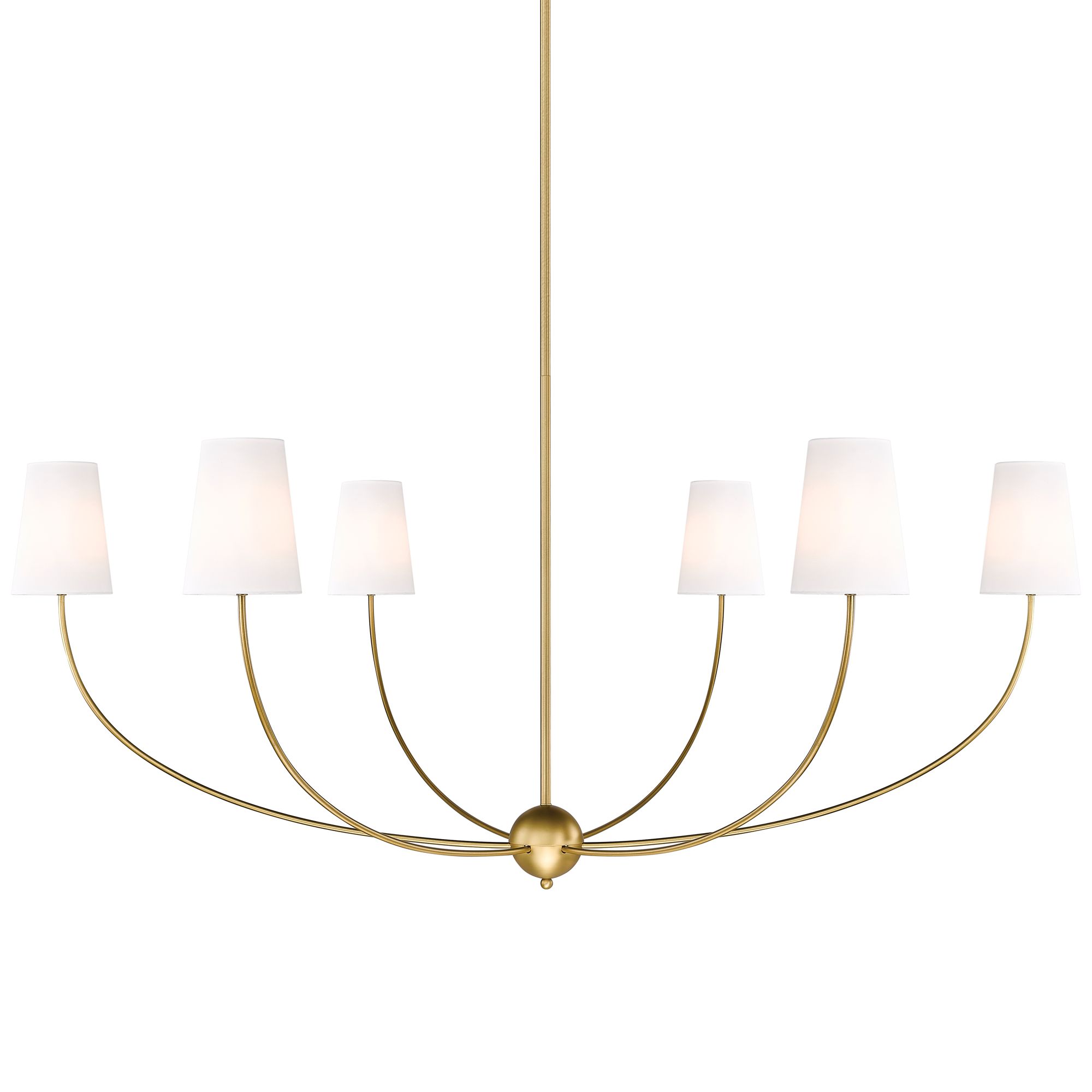 Image 3 Shannon 62" Wide Rubbed Brass 6-Light Chandelier