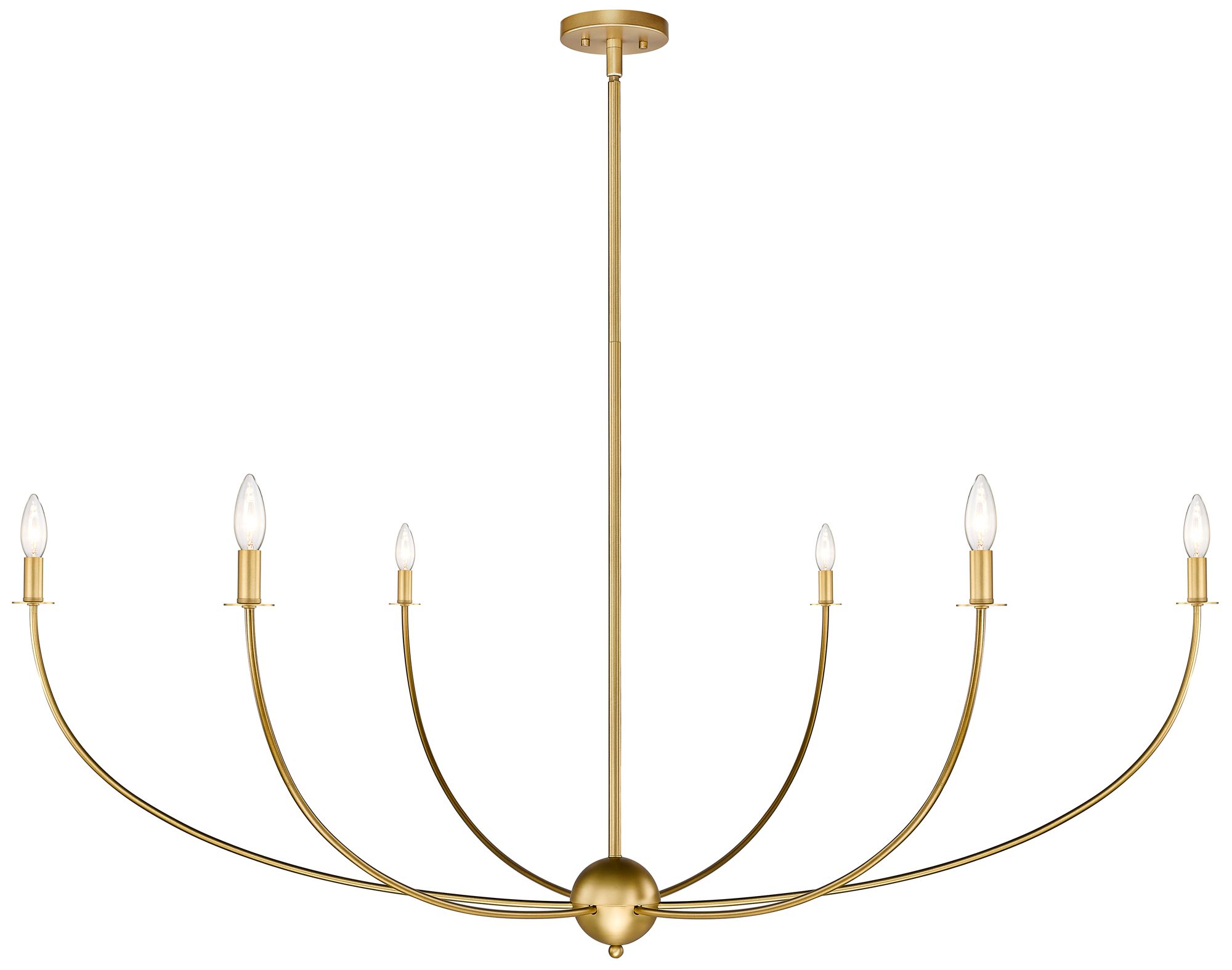 Image 7 Shannon 62" Wide Rubbed Brass 6-Light Chandelier more views