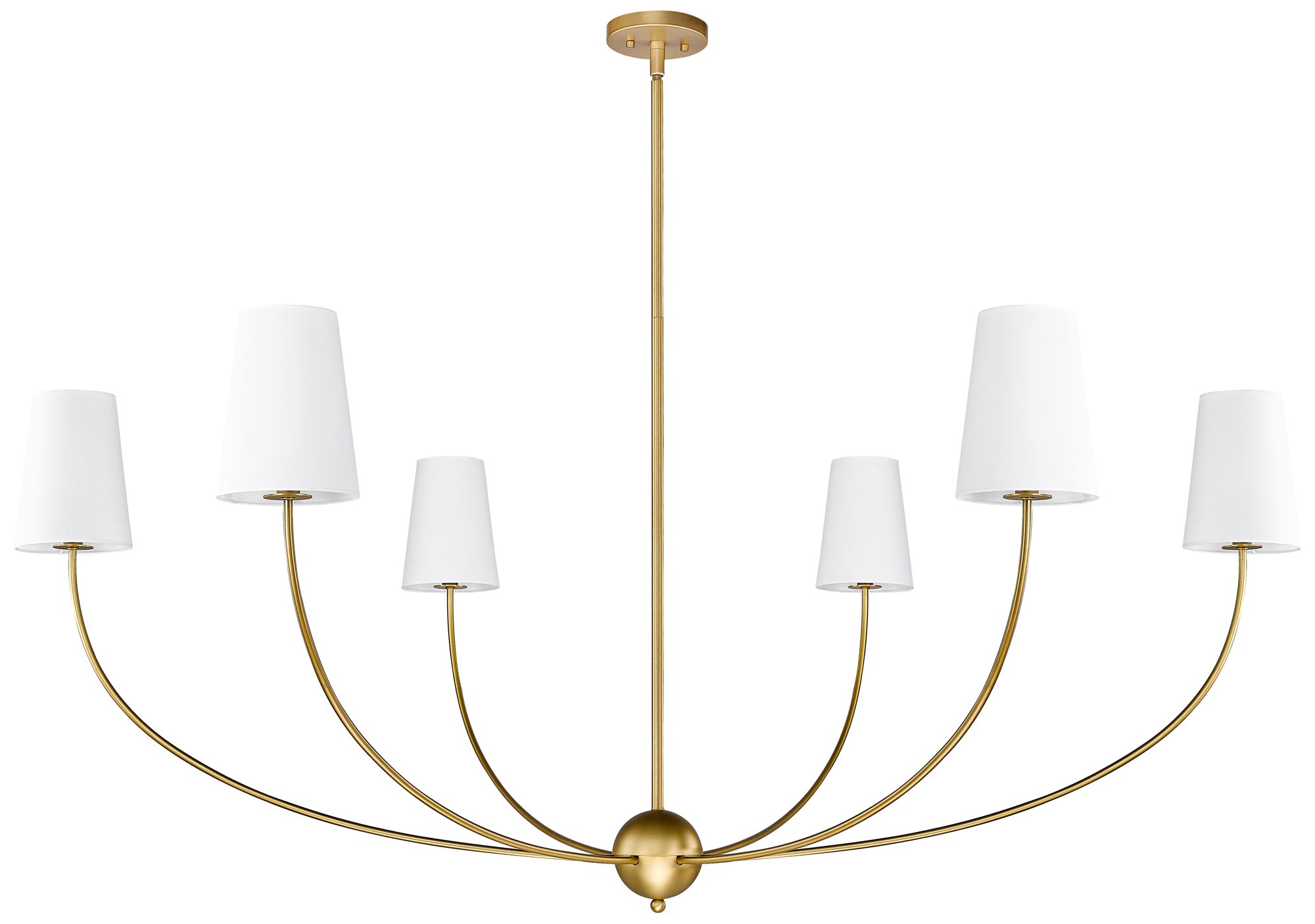 Shannon 62" Wide Rubbed Brass 6-Light Chandelier in scene