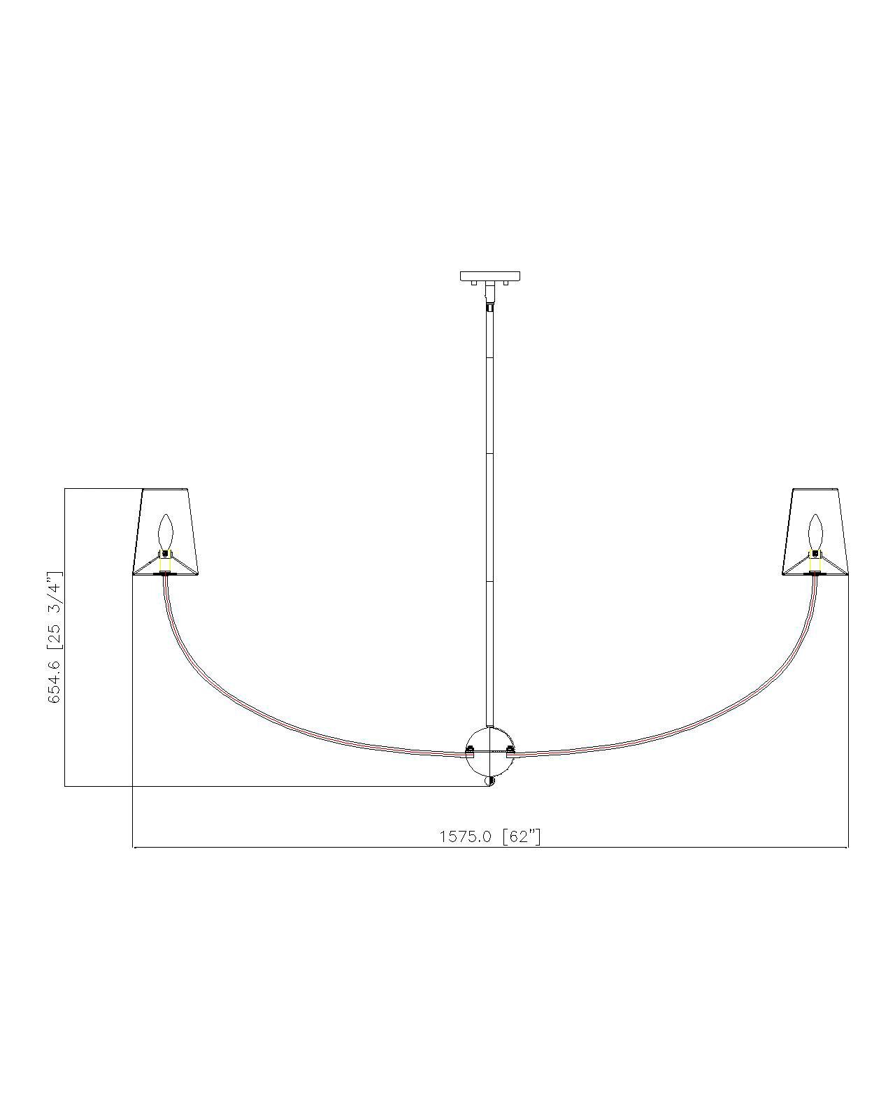 Shannon 62" Wide Rubbed Brass 6-Light Chandelier in scene