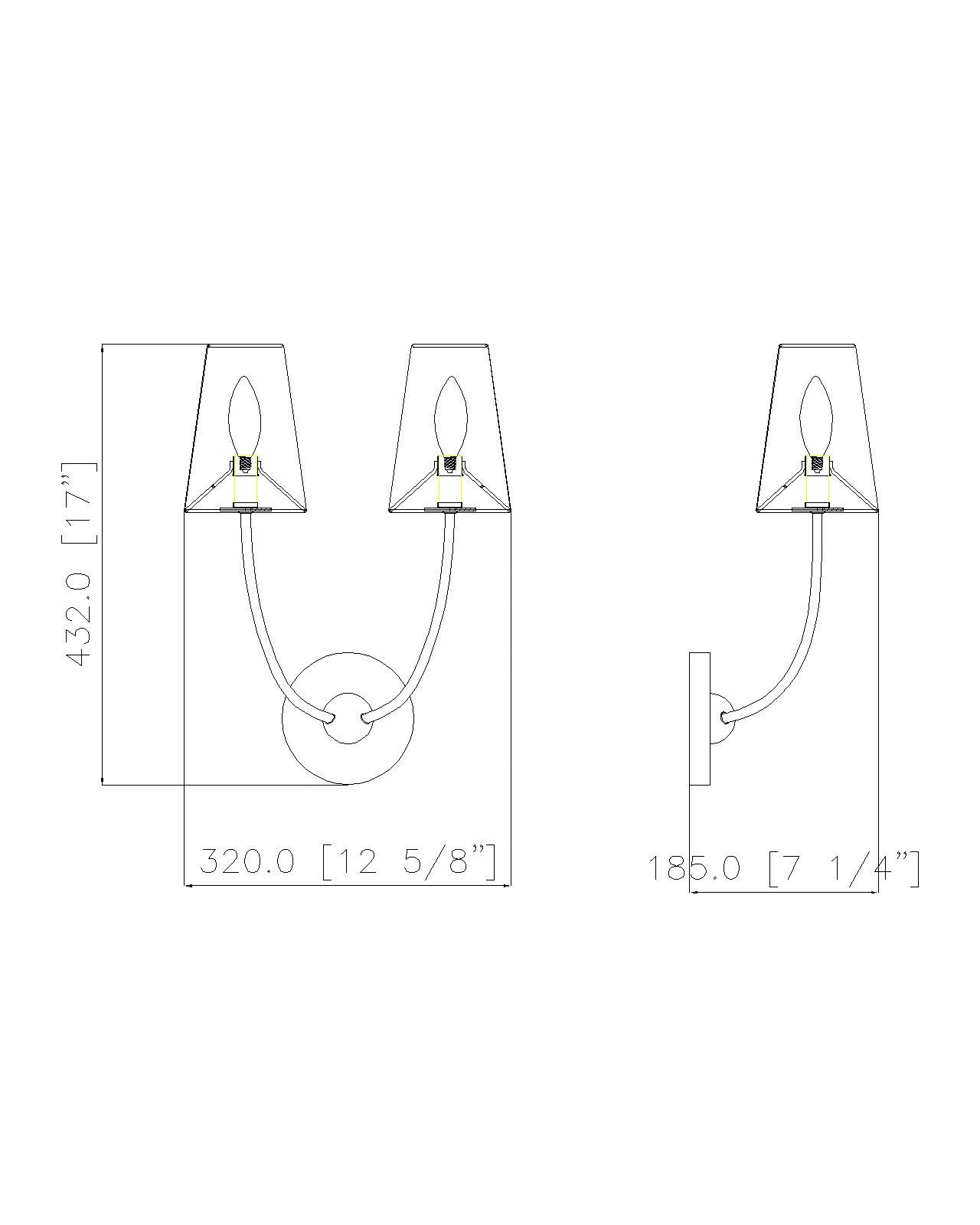 Shannon by Z-Lite Brushed Nickel 2 Light Wall Sconce