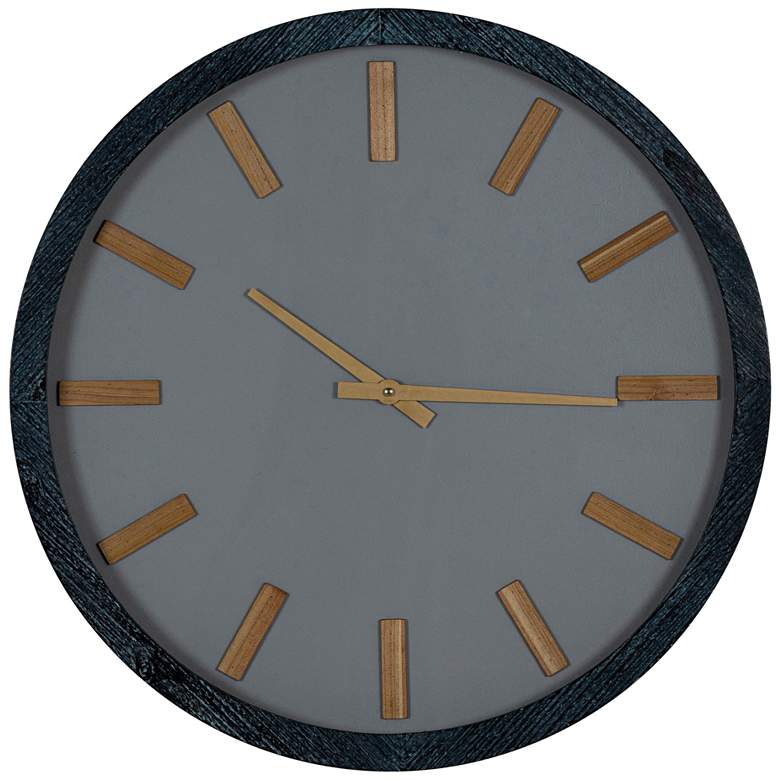 Image 2 Shannon Matte Aged Gray 23 1/2" Round Wall Clock