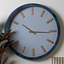 Shannon Matte Aged Gray 23 1/2" Round Wall Clock
