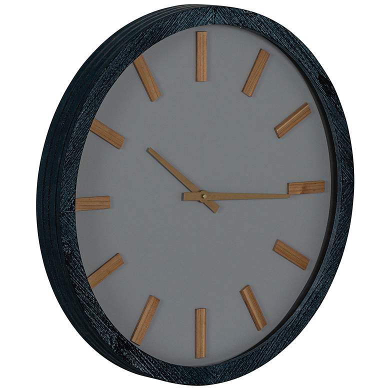 Image 4 Shannon Matte Aged Gray 23 1/2" Round Wall Clock more views