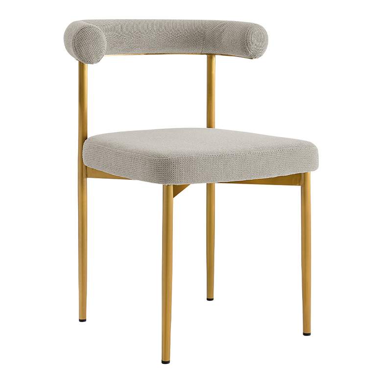 Image 1 Shannon Set of 2 Dining Chair in Gold Brushed Stainless Steel, Taupe Fabric