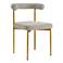 Shannon Set of 2 Dining Chair in Gold Brushed Stainless Steel, Taupe Fabric