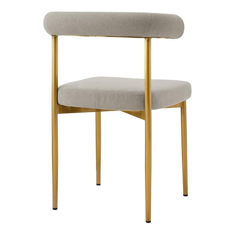 Image 2 Shannon Set of 2 Dining Chair in Gold Brushed Stainless Steel, Taupe Fabric more views