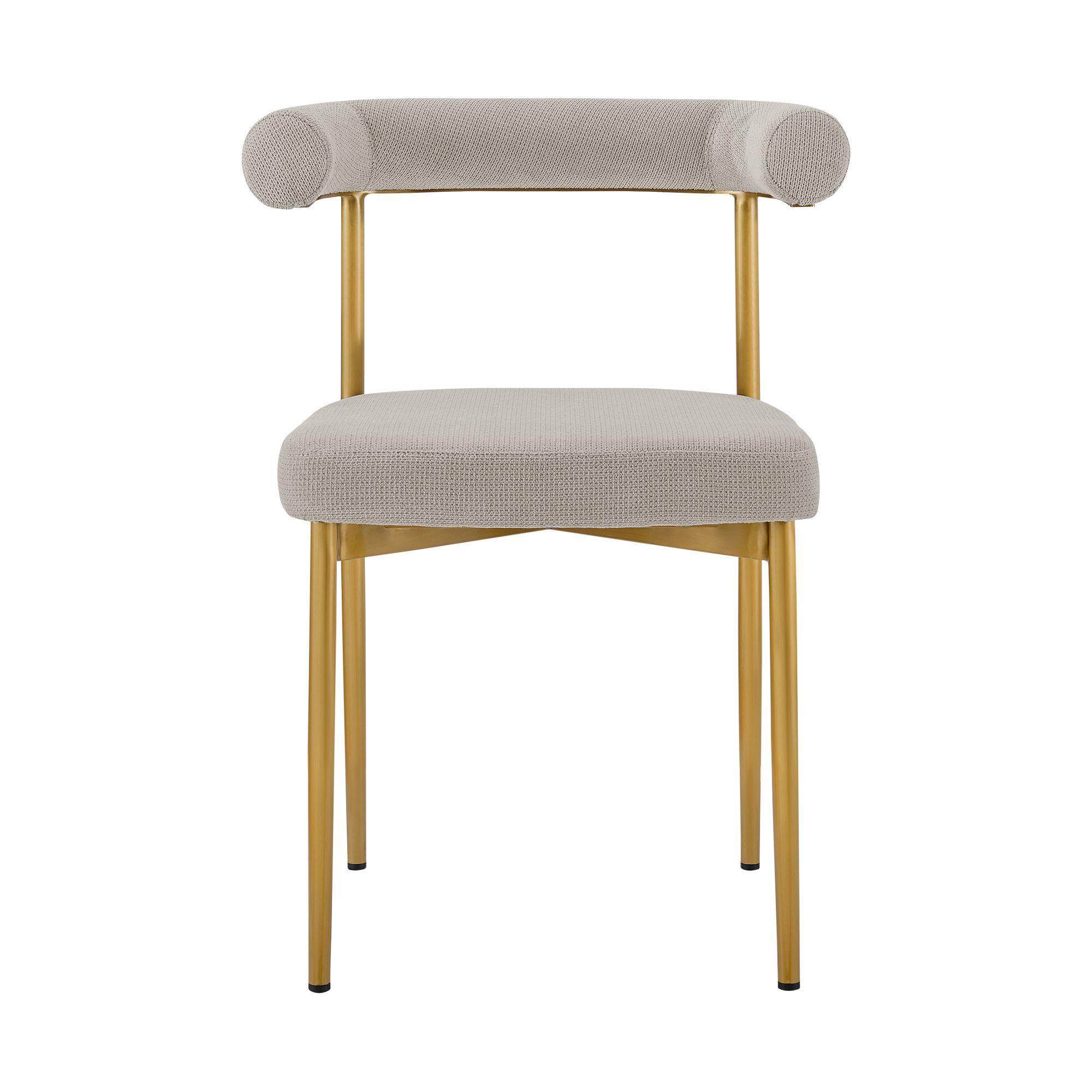 Image 4 Shannon Set of 2 Dining Chair in Gold Brushed Stainless Steel, Taupe Fabric more views