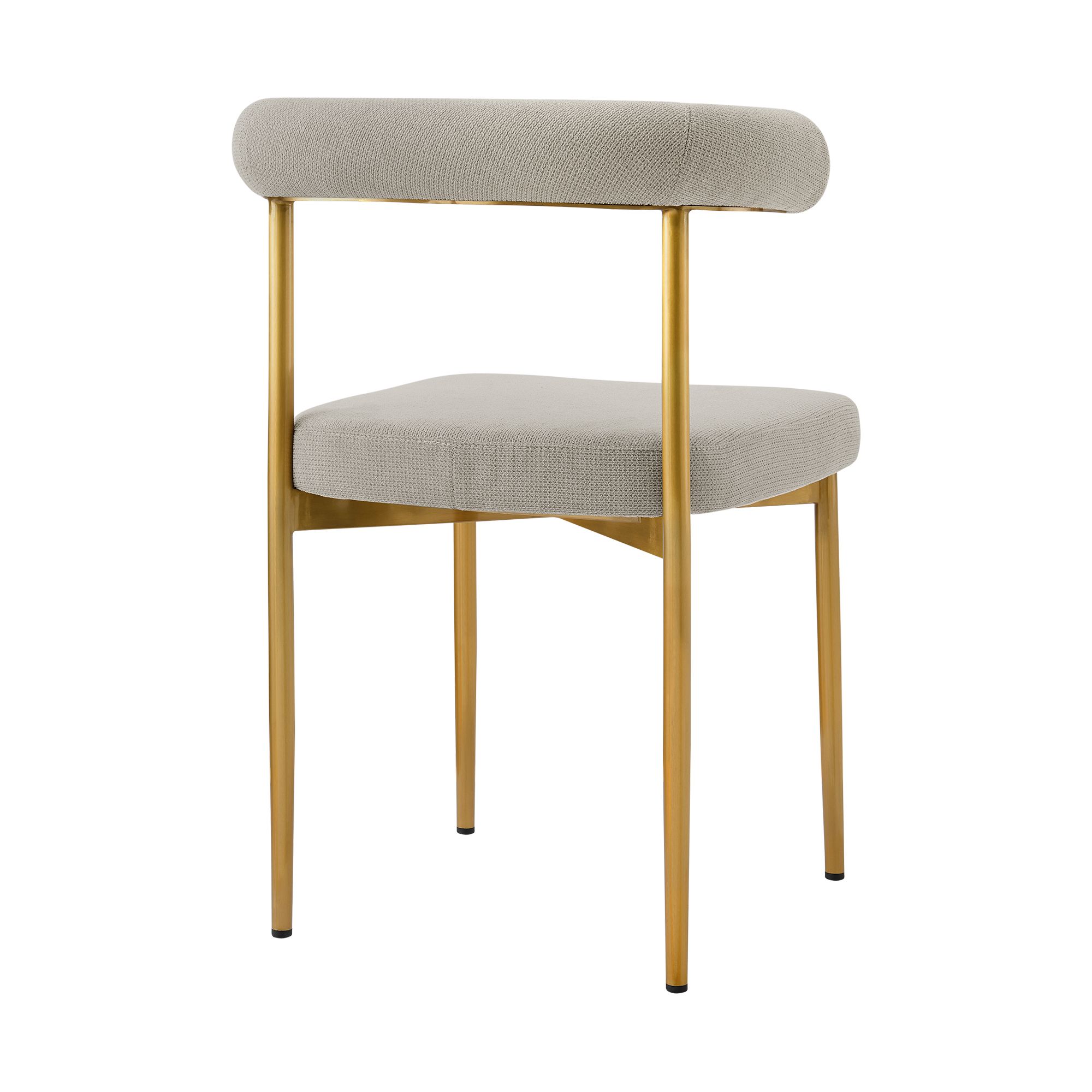 Image 5 Shannon Set of 2 Dining Chair in Gold Brushed Stainless Steel, Taupe Fabric more views