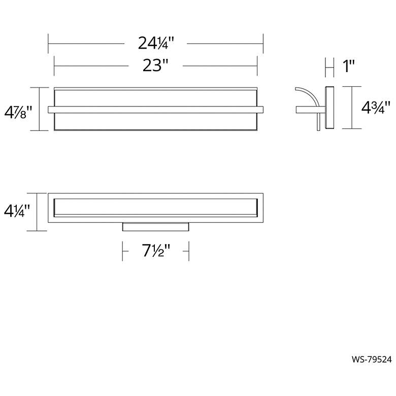 Image 3 Shard 4.88"H x 24.25"W 1-Light Bath Vanity & Wall Light in Black more views