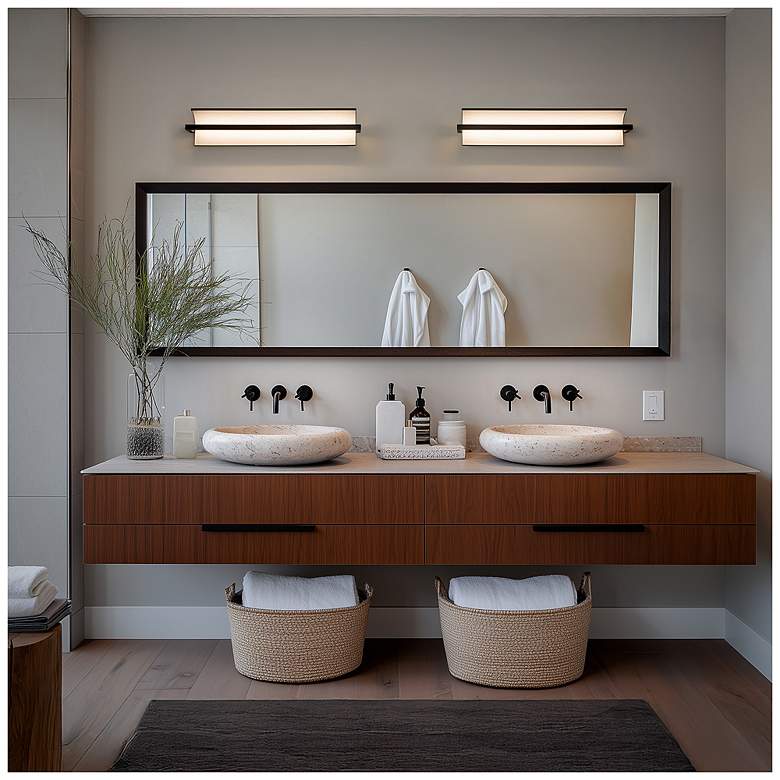 Image 4 Shard 4.88"H x 24.25"W 1-Light Bath Vanity & Wall Light in Black more views