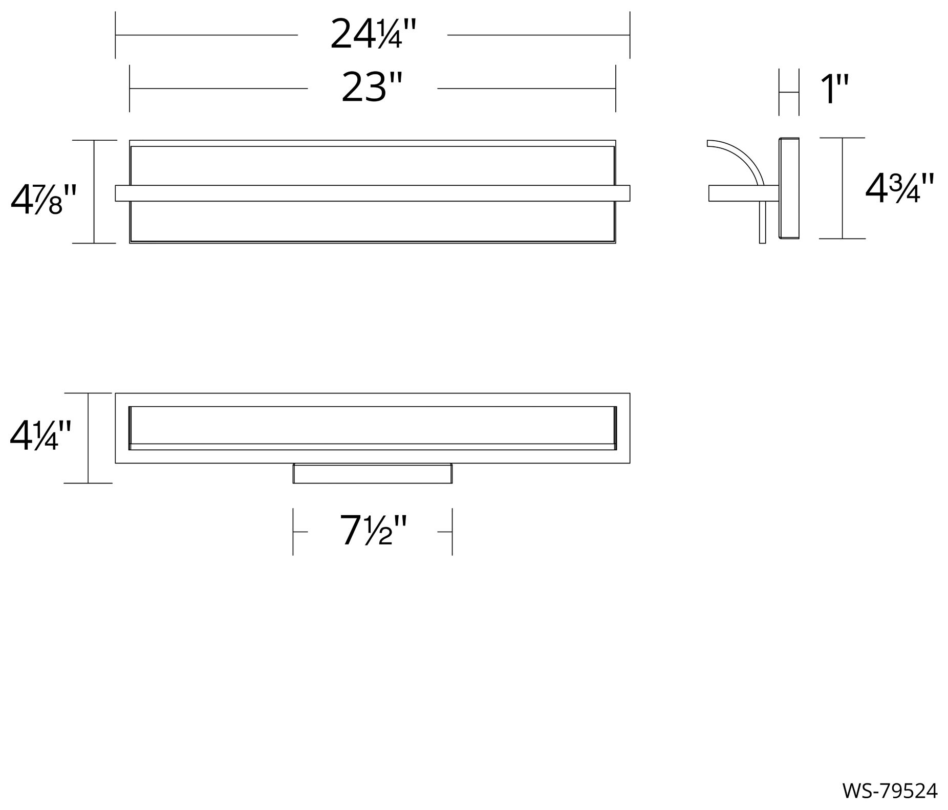 Image 3 Shard 4.88"H x 24.25"W 1-Light Bath Vanity & Wall Light in Br more views