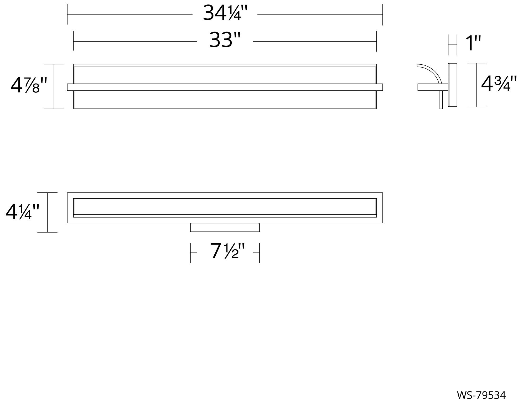 Image 3 Shard 4.88"H x 34.25"W 1-Light Bath Vanity & Wall Light in Br more views