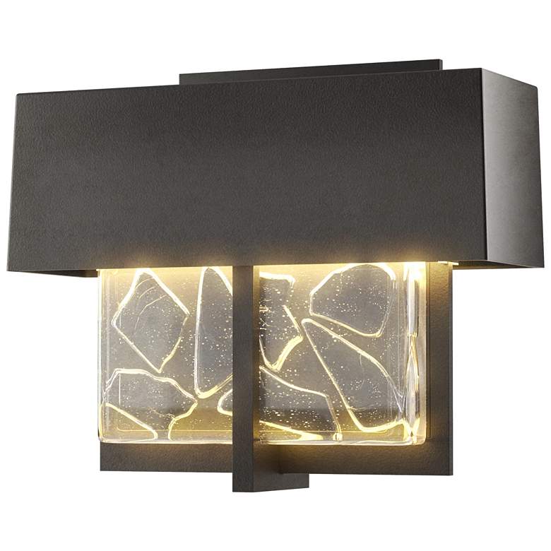 Image 1 Shard 7.1"H Small Coastal Black LED Outdoor Sconce w/ Shards Shade