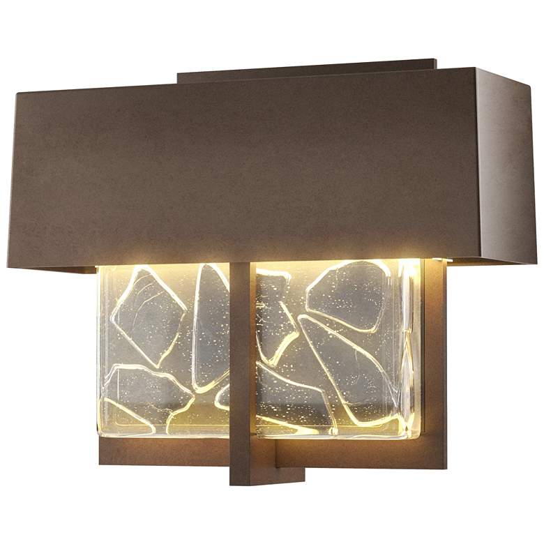 Image 1 Shard 7.1"H Small Coastal Bronze LED Outdoor Sconce w/ Shards Shade