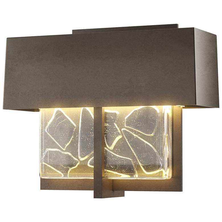 Image 1 Shard 7.1"H Small Coastal Dark Smoke LED Outdoor Sconce w/ Shards Shad