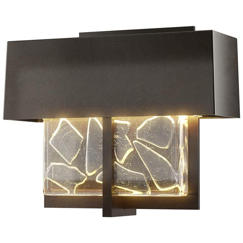 Image 1 Shard 7.1"H Small Oil Rubbed Bronze LED Outdoor Sconce w/ Shards Shade