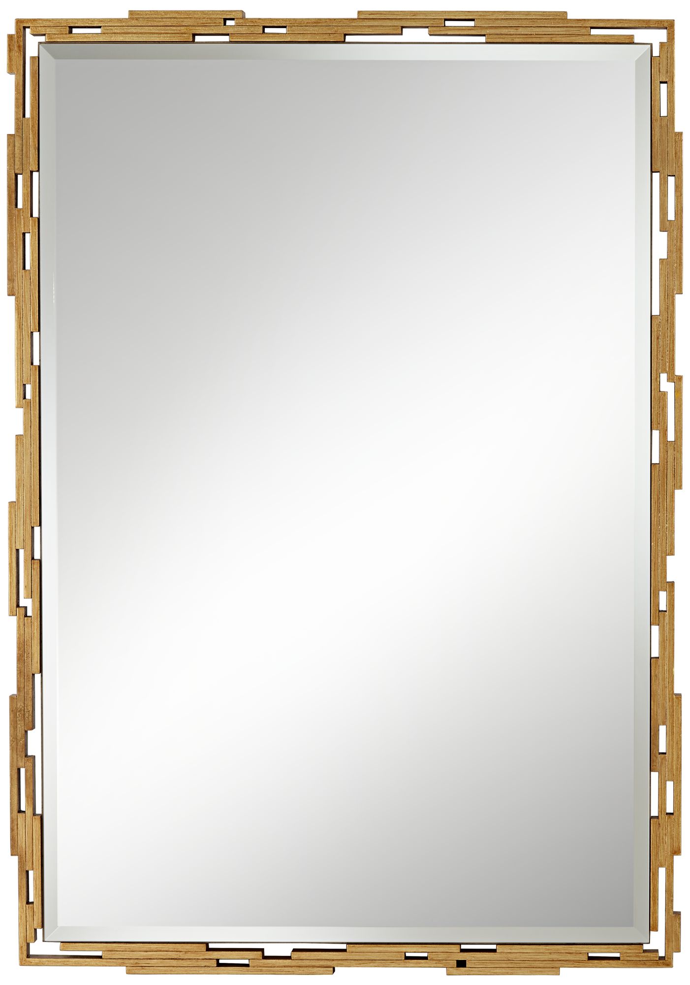 Sharice Gold Leaf Iron-Slat 28 1/4" x 40 1/4" Wall Mirror
