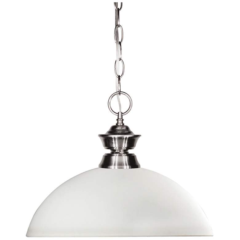 Image 1 Shark 14" Wide Brushed Nickel Dome Pendant Light