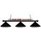 Shark 60" Wide Matte Black 3-Light Billiard Pendant