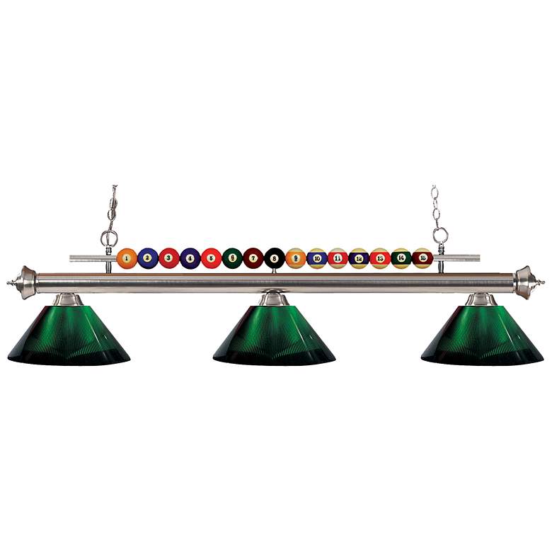 Image 1 Shark by Z-Lite Brushed Nickel 3 Light Billiard Light
