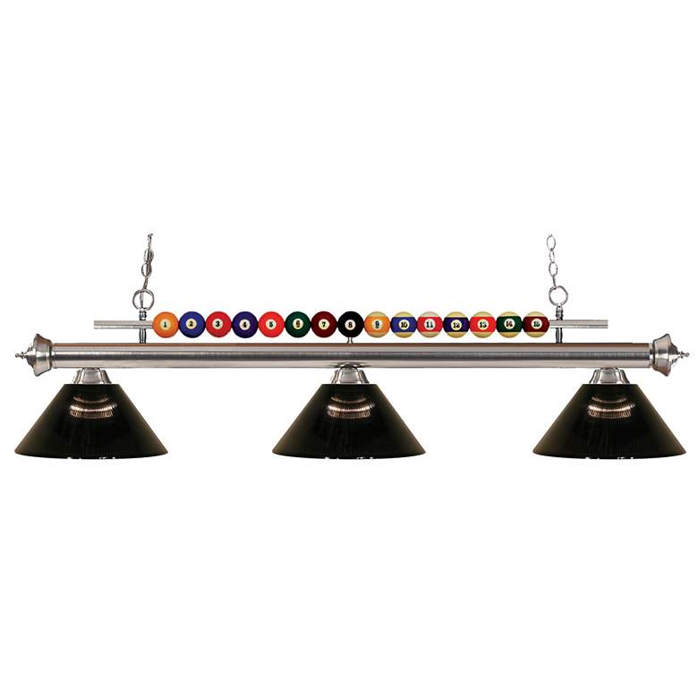 Image 1 Shark by Z-Lite Brushed Nickel 3 Light Billiard Light