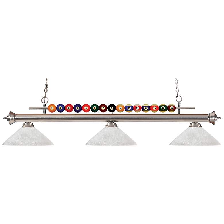Image 1 Shark by Z-Lite Brushed Nickel 3 Light Billiard Light
