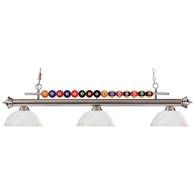 Image 1 Shark by Z-Lite Brushed Nickel 3 Light Billiard Light