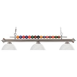 Shark by Z-Lite Brushed Nickel 3 Light Billiard Light