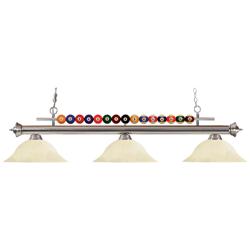 Shark by Z-Lite Brushed Nickel 3 Light Billiard Light