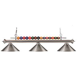 Shark by Z-Lite Brushed Nickel 3 Light Billiard Light