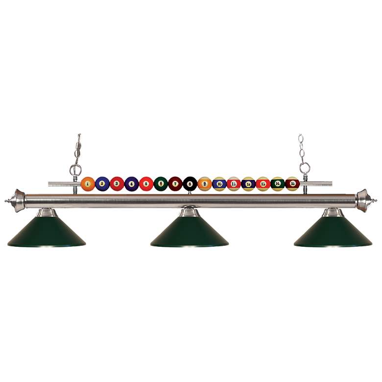 Image 1 Shark by Z-Lite Brushed Nickel 3 Light Billiard Light