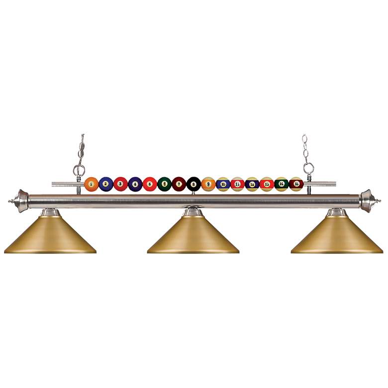 Image 1 Shark by Z-Lite Brushed Nickel 3 Light Billiard Light