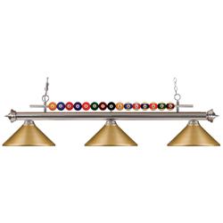 Shark by Z-Lite Brushed Nickel 3 Light Billiard Light