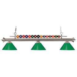 Shark by Z-Lite Brushed Nickel 3 Light Billiard Light