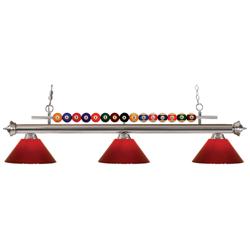 Shark by Z-Lite Brushed Nickel 3 Light Billiard Light