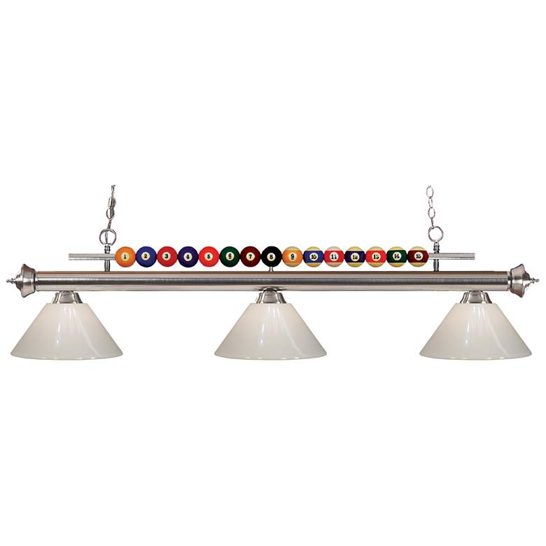 Image 1 Shark by Z-Lite Brushed Nickel 3 Light Billiard Light