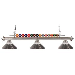 Shark by Z-Lite Brushed Nickel 3 Light Billiard Light