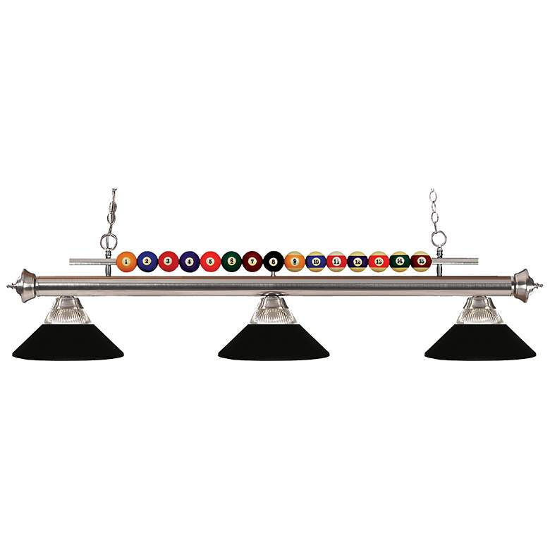 Image 1 Shark by Z-Lite Brushed Nickel 3 Light Billiard Light