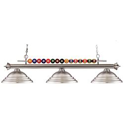 Shark by Z-Lite Brushed Nickel 3 Light Billiard Light