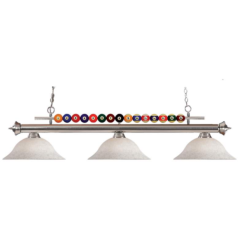 Image 1 Shark by Z-Lite Brushed Nickel 3 Light Billiard Light