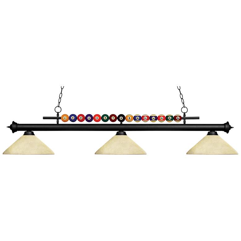 Image 1 Shark by Z-Lite Matte Black 3 Light Billiard Light