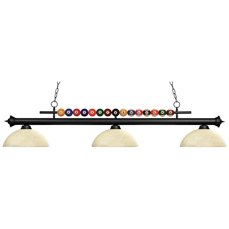 Image 1 Shark by Z-Lite Matte Black 3 Light Billiard Light