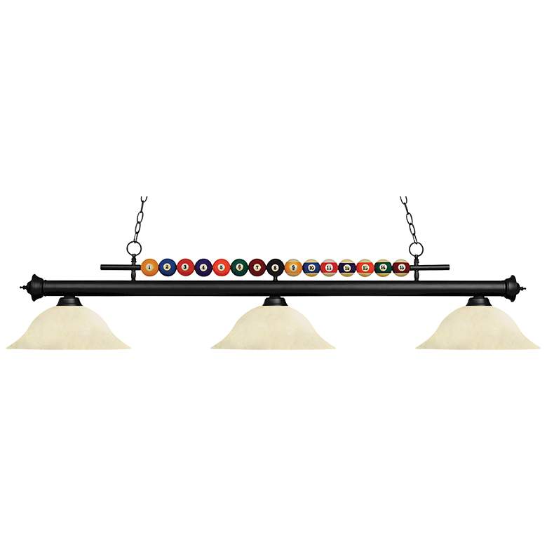 Image 1 Shark by Z-Lite Matte Black 3 Light Billiard Light