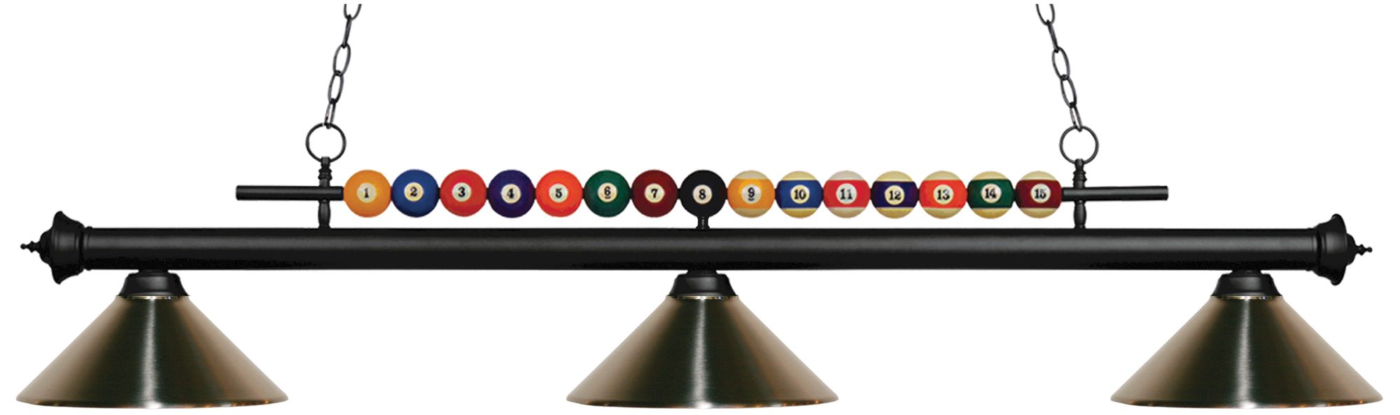 Shark by Z-Lite Matte Black 3 Light Billiard Light