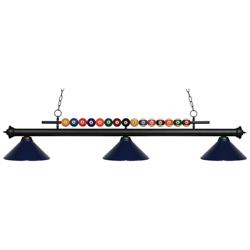 Shark by Z-Lite Matte Black 3 Light Billiard Light