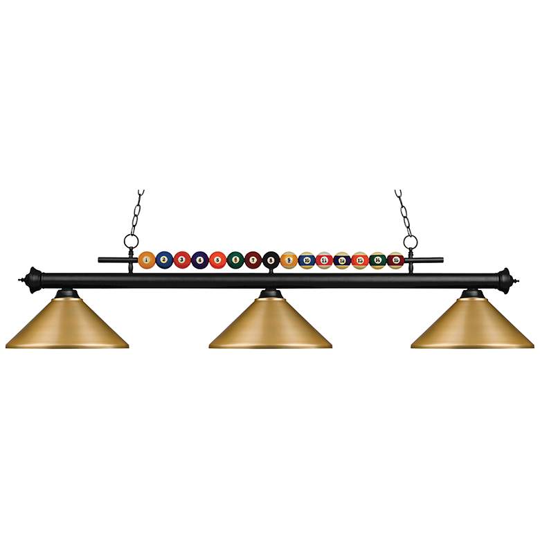 Image 1 Shark by Z-Lite Matte Black 3 Light Billiard Light
