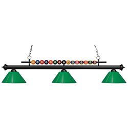 Shark by Z-Lite Matte Black 3 Light Billiard Light