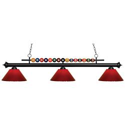 Shark by Z-Lite Matte Black 3 Light Billiard Light