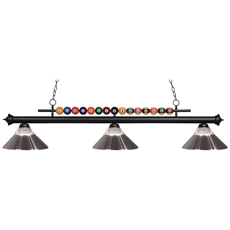 Image 1 Shark by Z-Lite Matte Black 3 Light Billiard Light